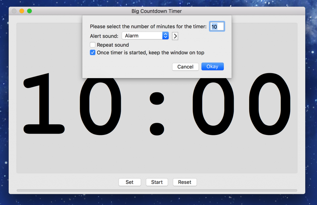 Big Countdown Timer René Rosendahl Software